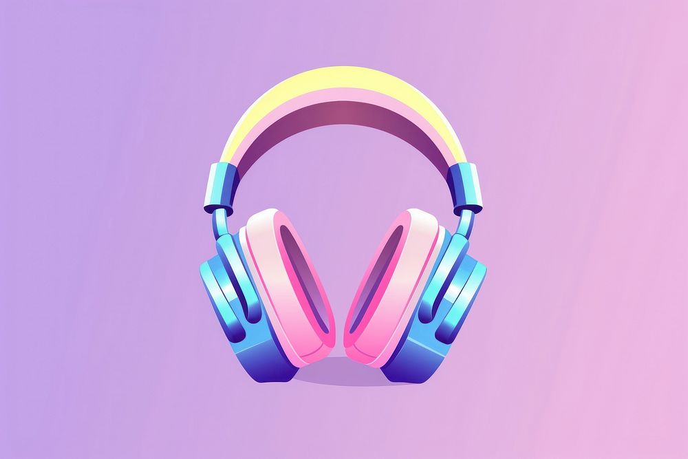 Headphones pixel headset purple electronics.