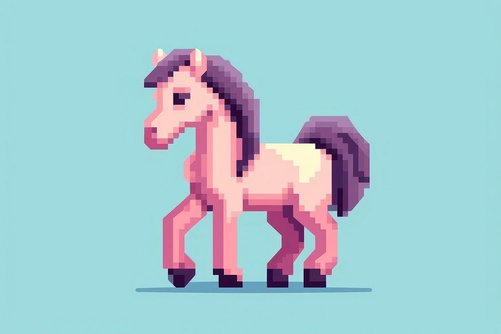 Horse pixel animal mammal representation.