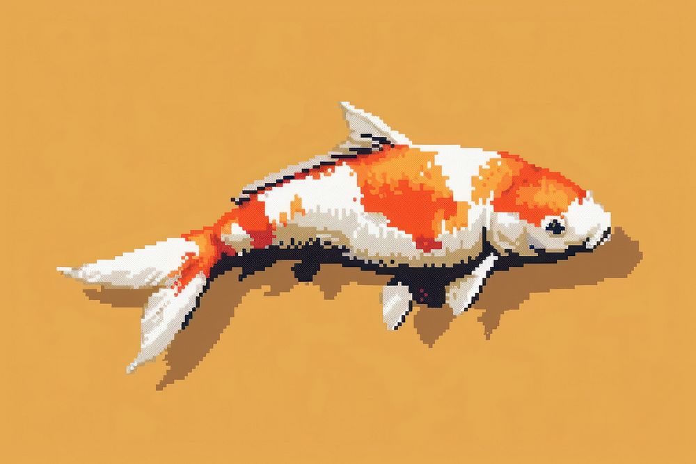 Koi pixel animal fish goldfish.