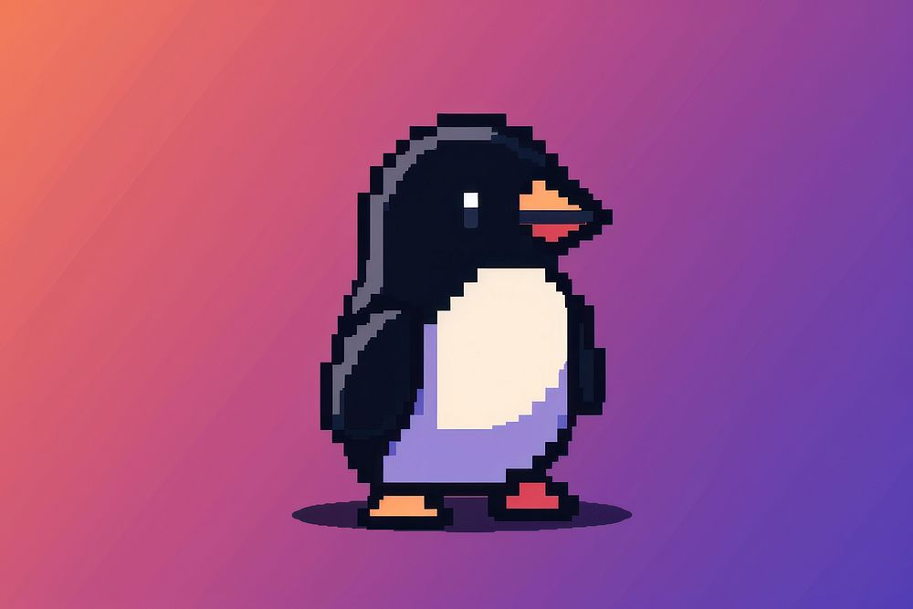 Penquin pixel penguin animal bird.