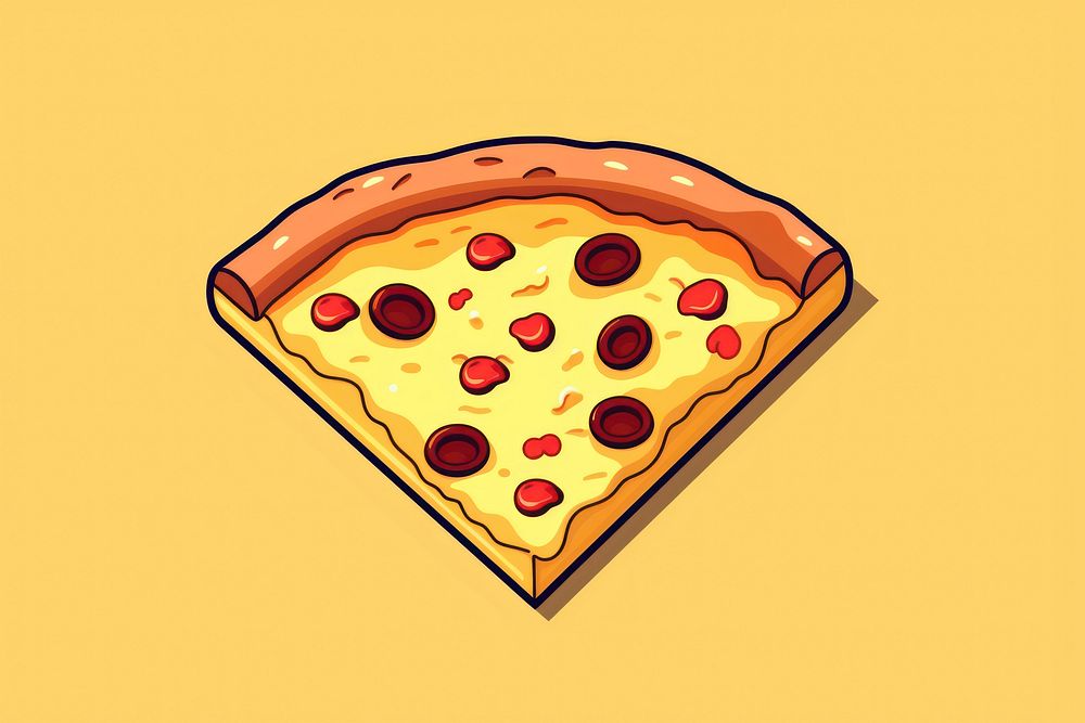 Pizza pixel dessert shape food.