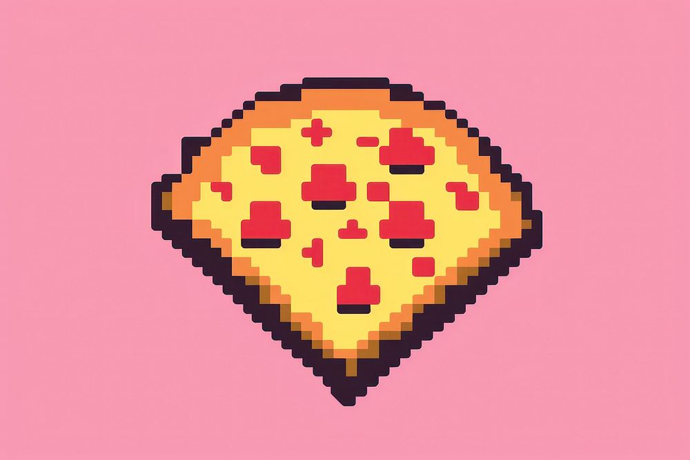 Pizza pixel shape food art.