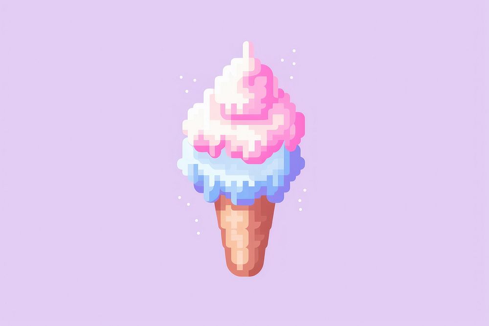 Shaved ice pixel dessert nonpareils pixelated.