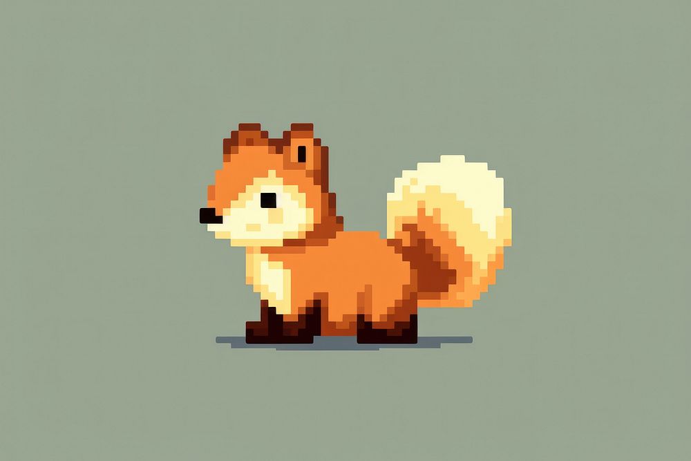 Squirrel pixel mammal animal fox.