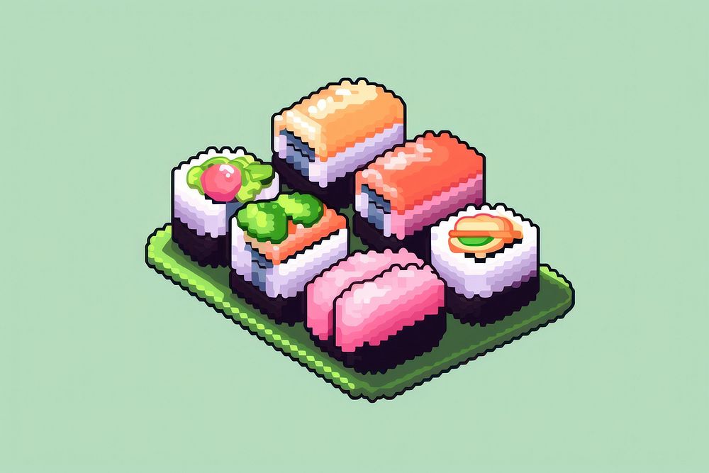 Sushi pixel food rice meal.