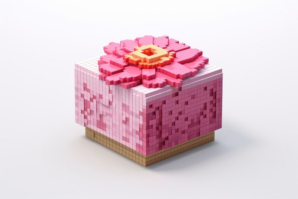3D pixel art flower box gift toy.