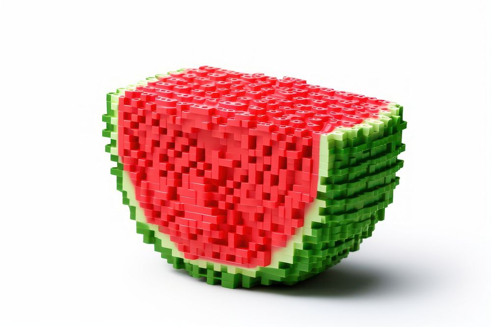 3D pixel art swatermelon fruit plant food.