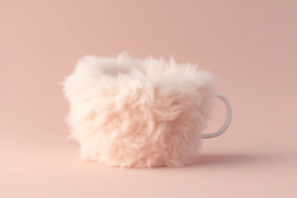 Coffee cup fluffy wool fur softness clothing.