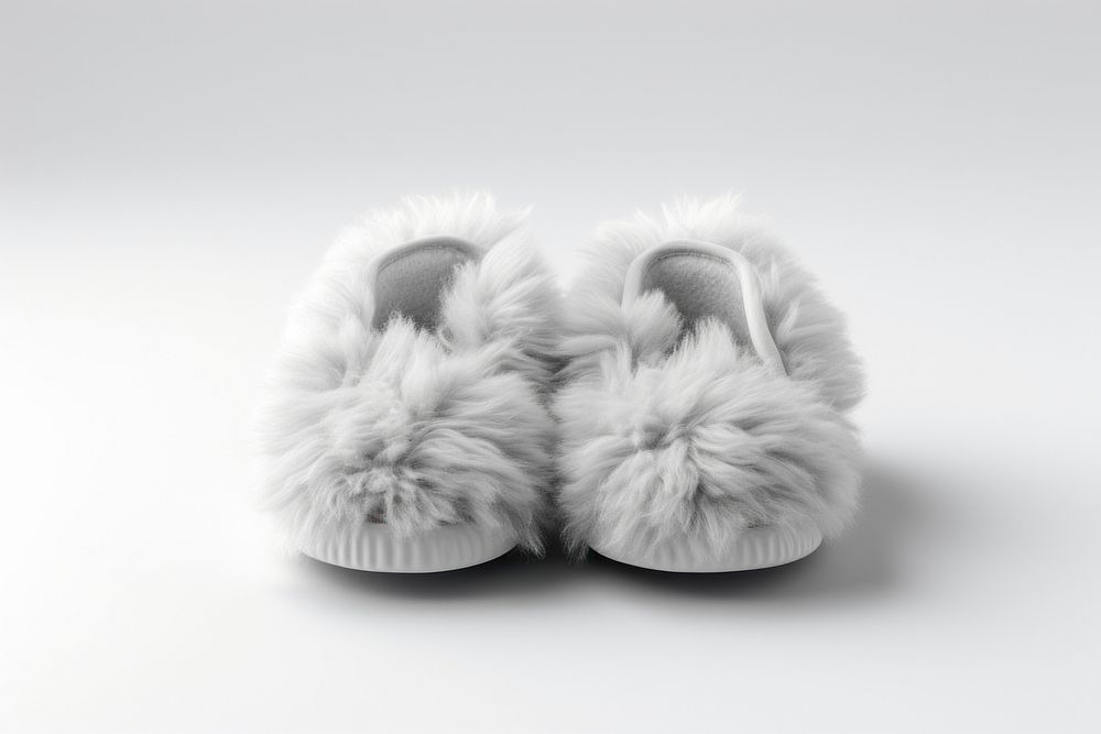 Shoes fluffy wool footwear white softness.
