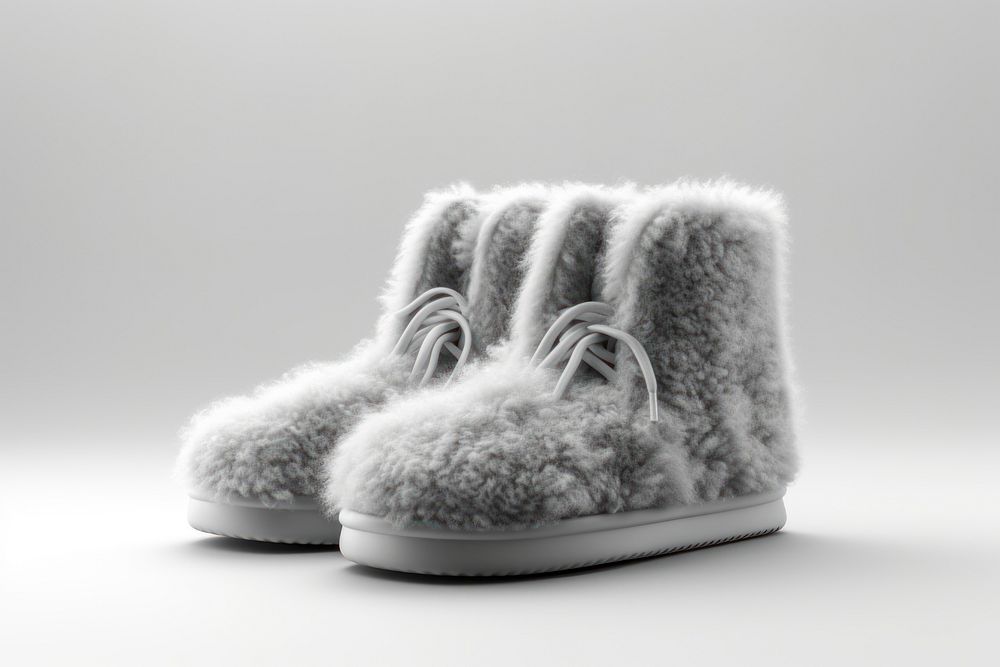 Shoes fluffy wool footwear clothing textile.
