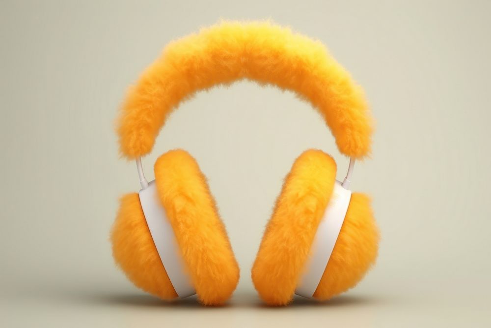 Headphones fluffy wool headset electronics technology.