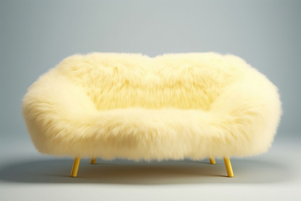 Sofa fluffy wool furniture relaxation textile.