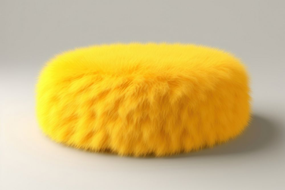 Lemon slice fluffy wool yellow furniture textile.
