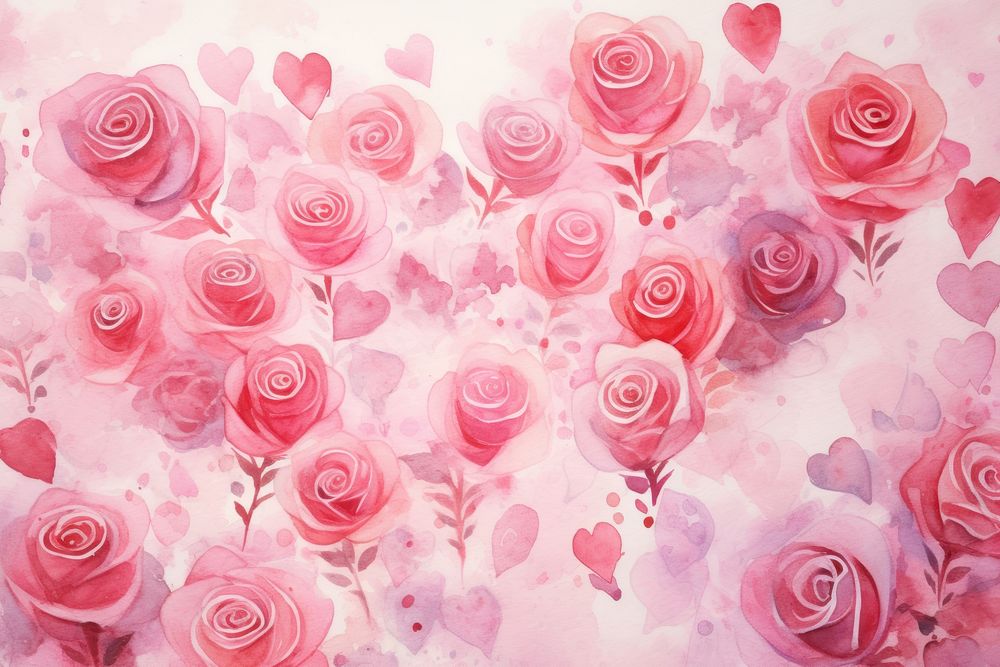 Heart and rose pettern background backgrounds pattern flower.