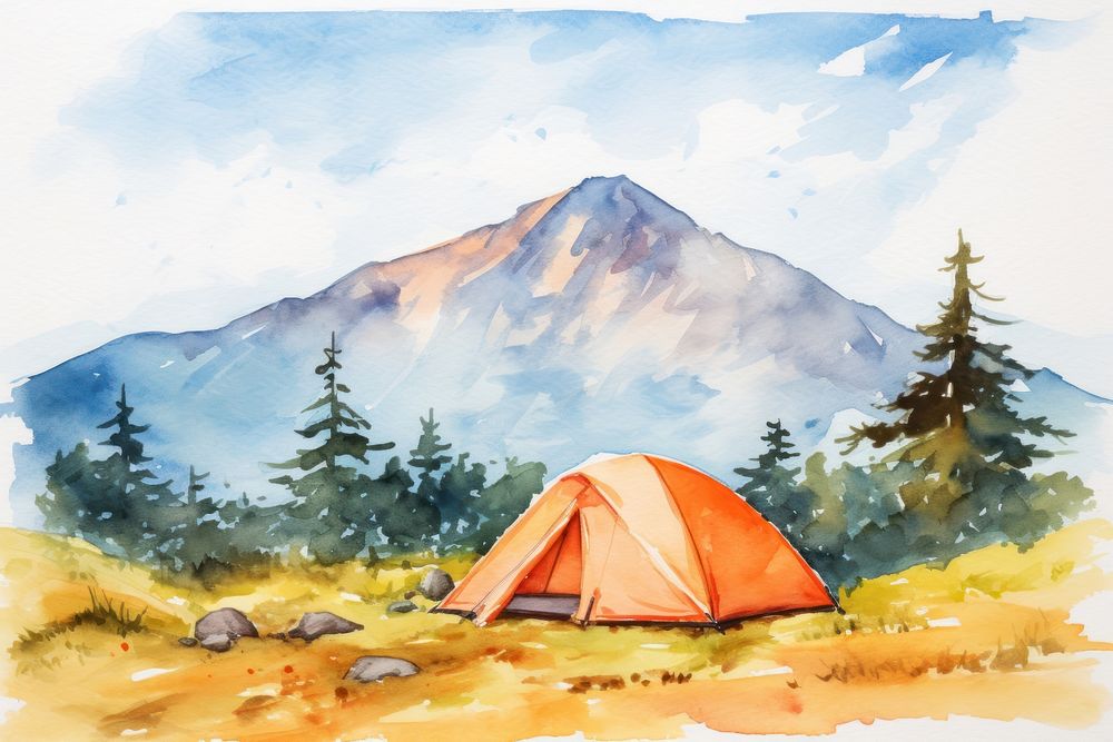 Camping in mountain background outdoors nature tent.