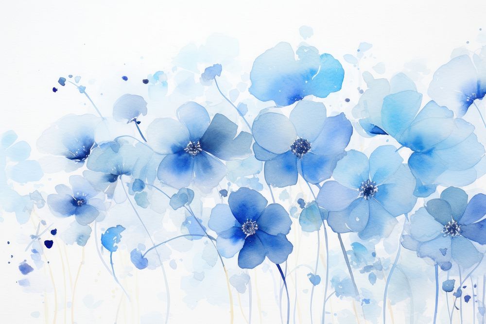 Background blue flowers backgrounds pattern nature.