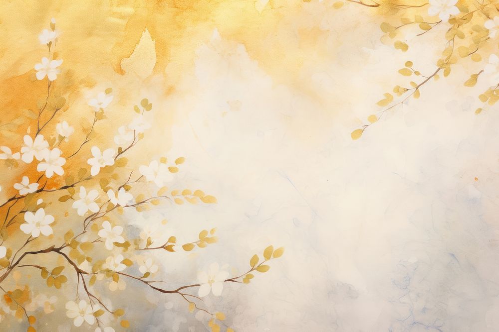 Background golden flowers backgrounds painting blossom.