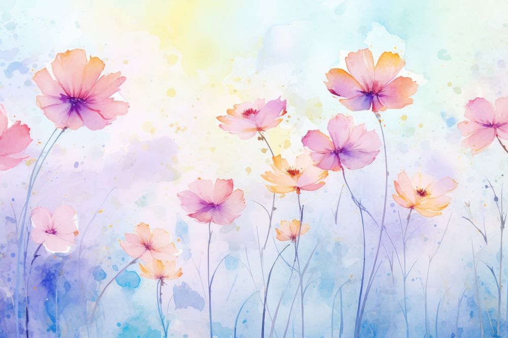 Background pastel flowers backgrounds painting outdoors.