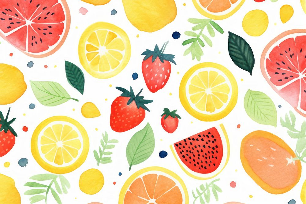 Summer fruits pattern background backgrounds strawberry grapefruit.