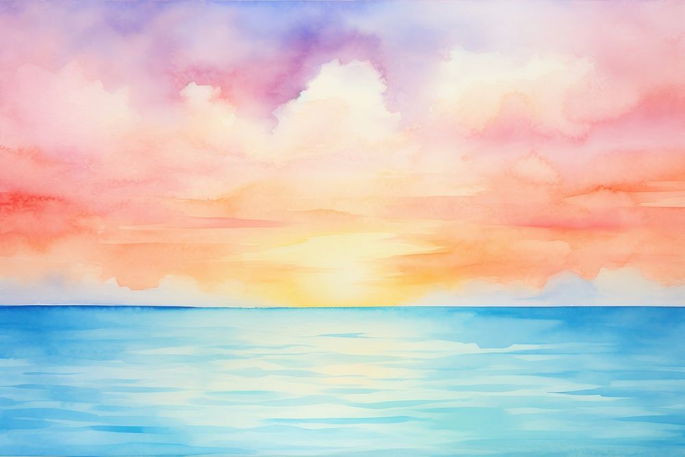 Sunset beach background sea backgrounds painting.
