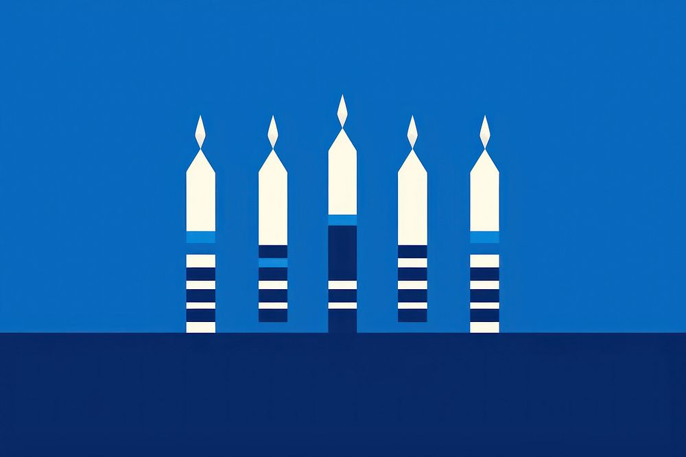 Hanukkah candle symbol blue.