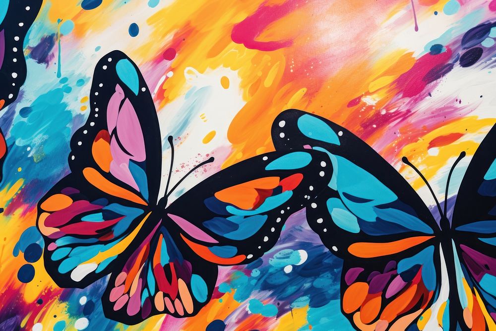 Butterfly backgrounds abstract painting.