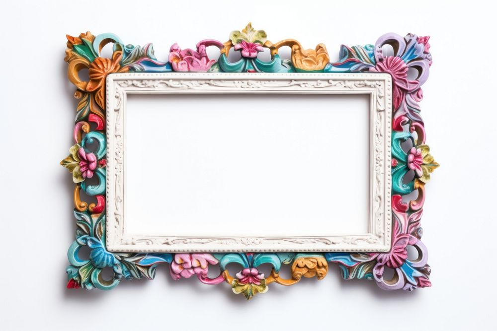 Colorful frame rectangle white background creativity.