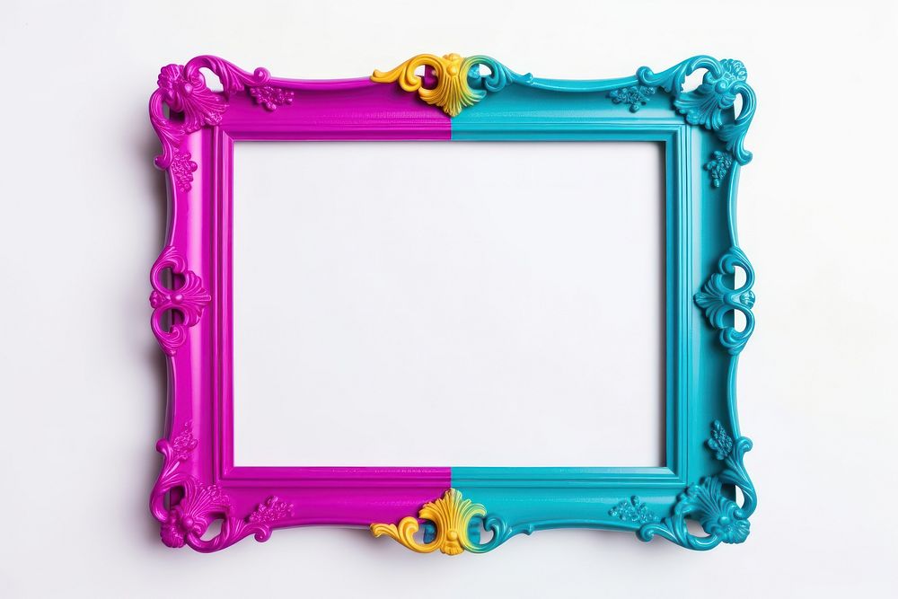 Colorful frame rectangle white background creativity.