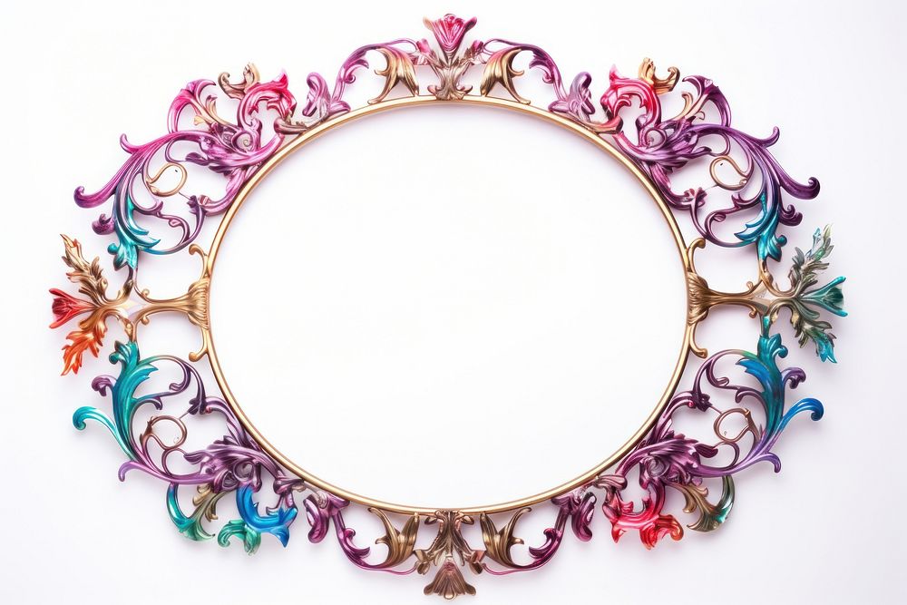 Colorful iron frame jewelry pattern art.