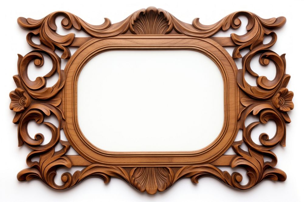 Art nouveau frame rectangle photo wood.