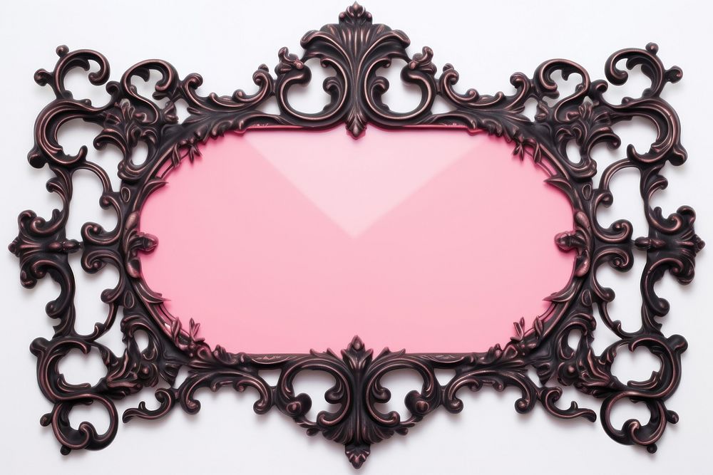 Black pink iron frame backgrounds rectangle white background.