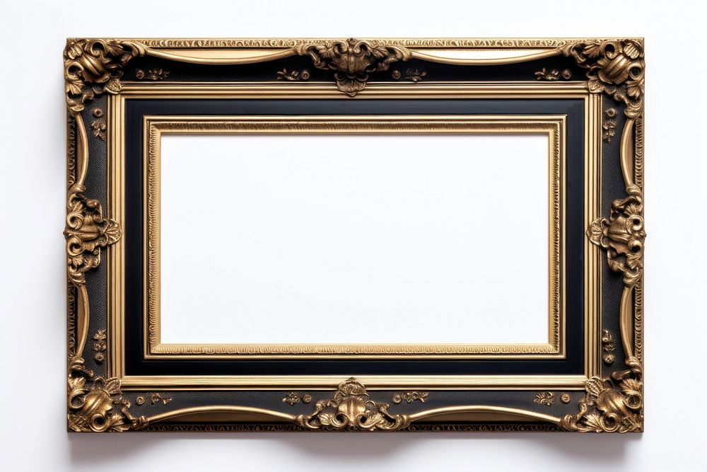 Gold and black frame rectangle white background architecture.