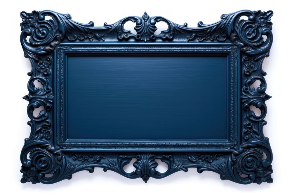 Dark blue frame backgrounds rectangle white background.