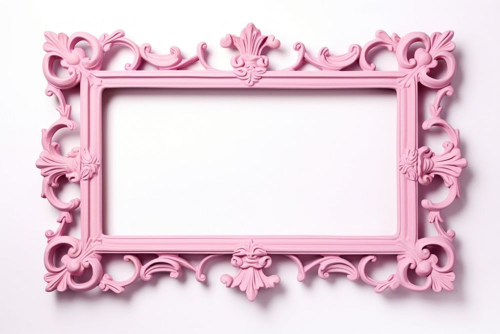 Iron pink frame rectangle white background architecture.