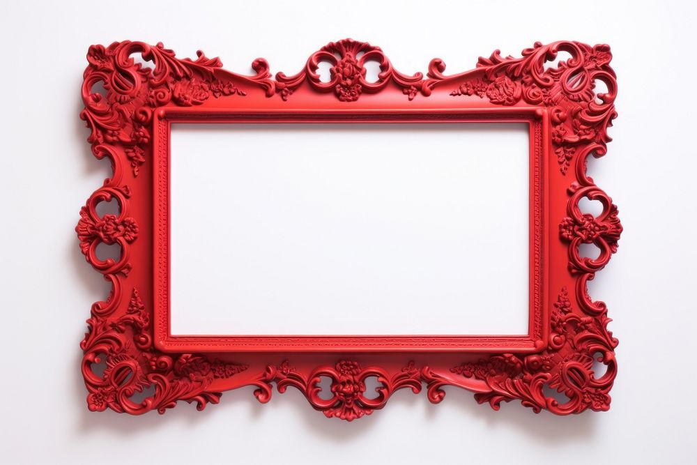 Iron red frame rectangle white background architecture.