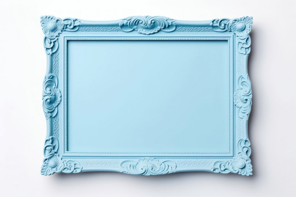 Light blue frame rectangle turquoise white background.