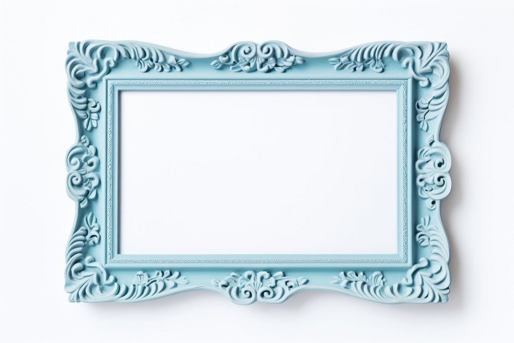 Light blue frame rectangle white background decoration.
