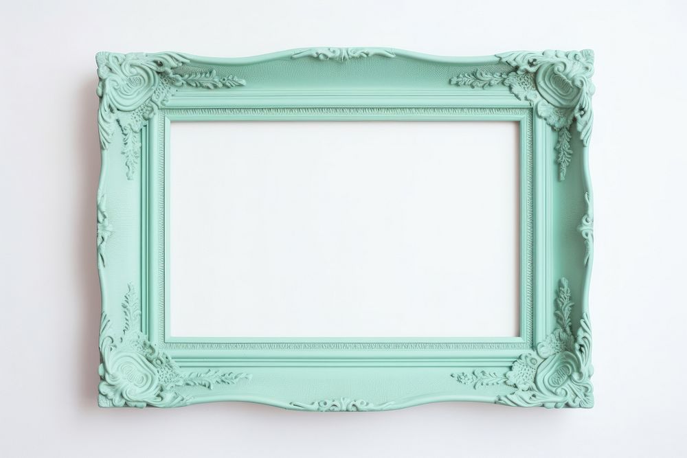 Mint green frame backgrounds rectangle white background.