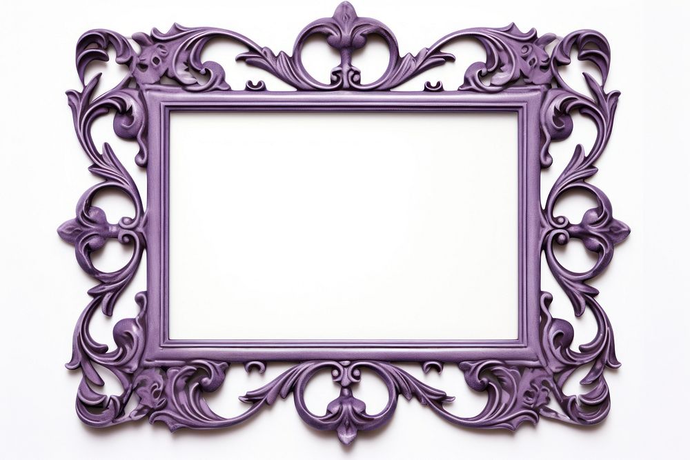 Purple iron frame rectangle white background architecture.