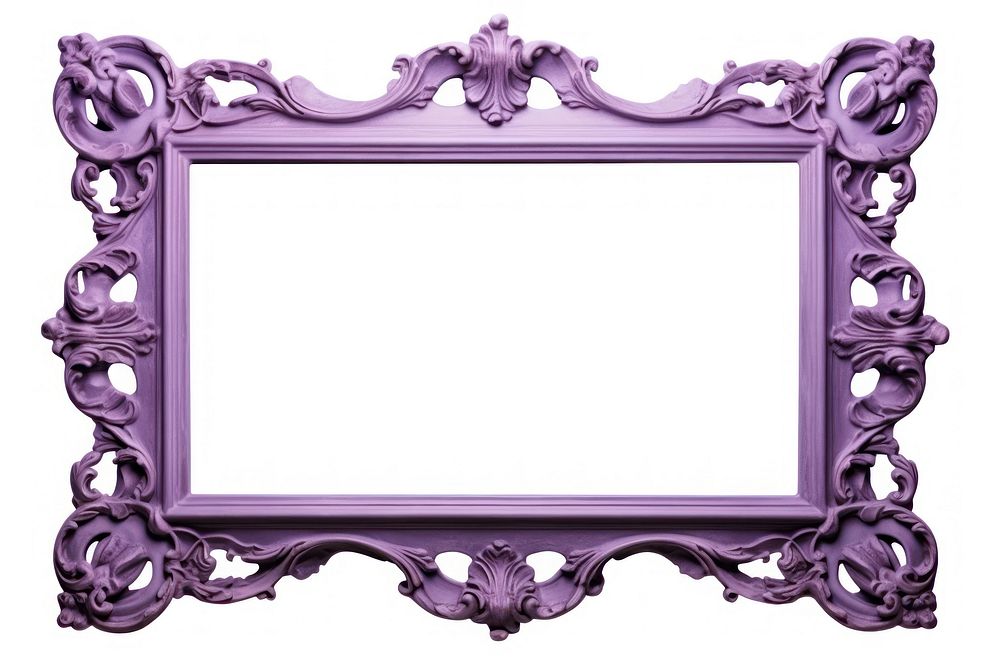 Purple iron frame rectangle white background architecture.