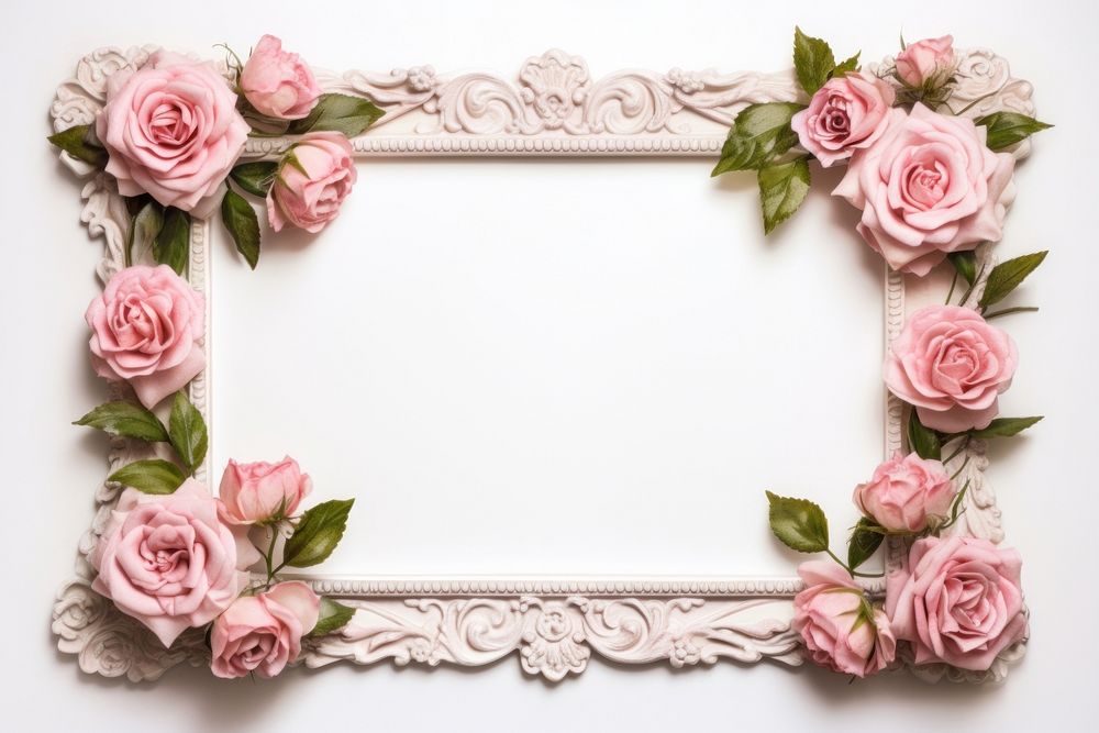 Rose flower plant frame.