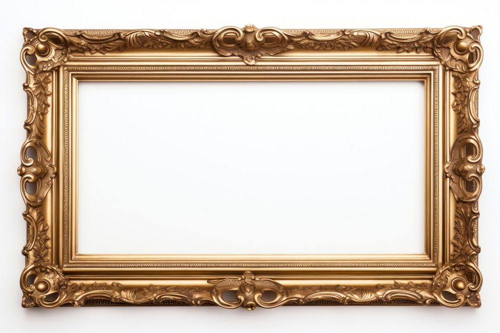 Renaissance gold frame backgrounds rectangle white background.