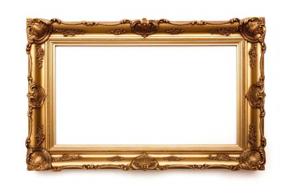 Renaissance gold frame backgrounds rectangle white background.