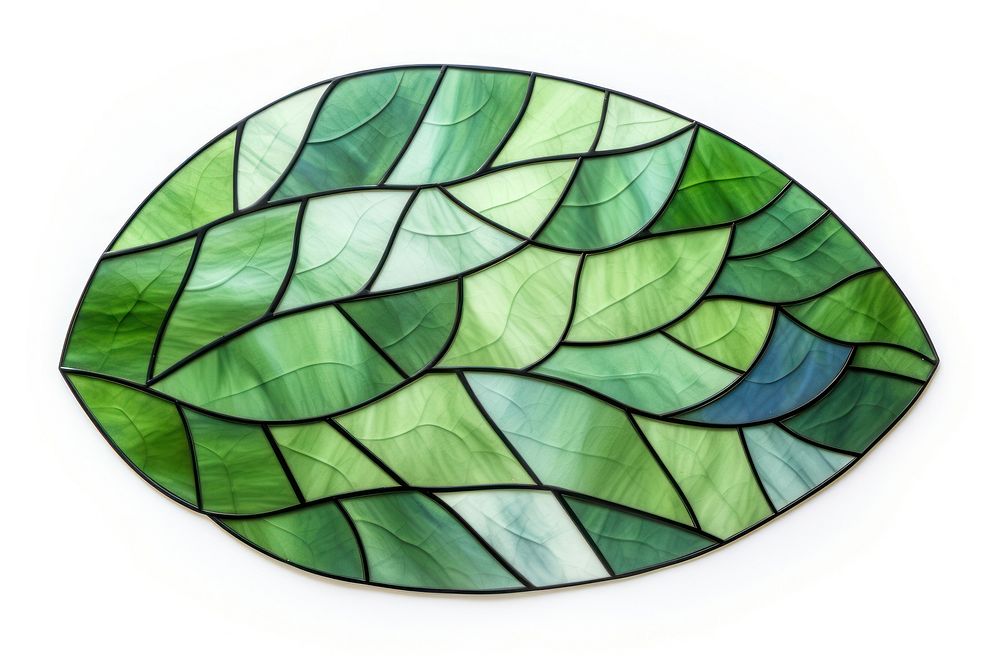 Mosaic tiles of leaf shape glass art.