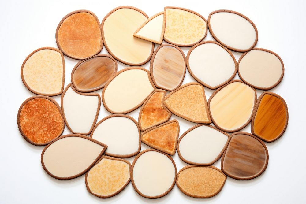 Mosaic tiles of cookies backgrounds shape wood.