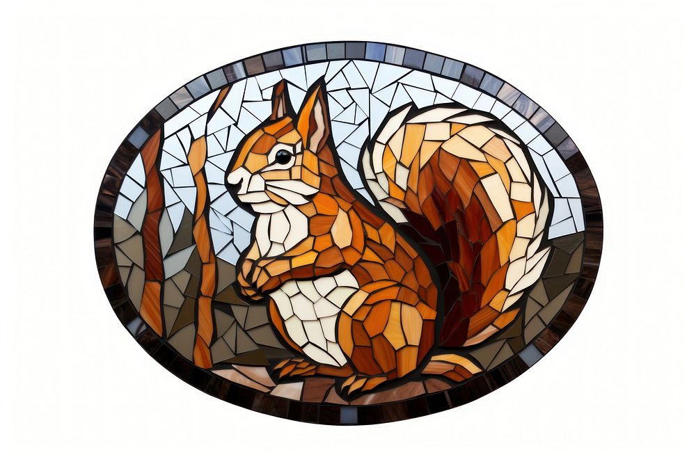 Mosaic tiles of squirrel nature shape representation.