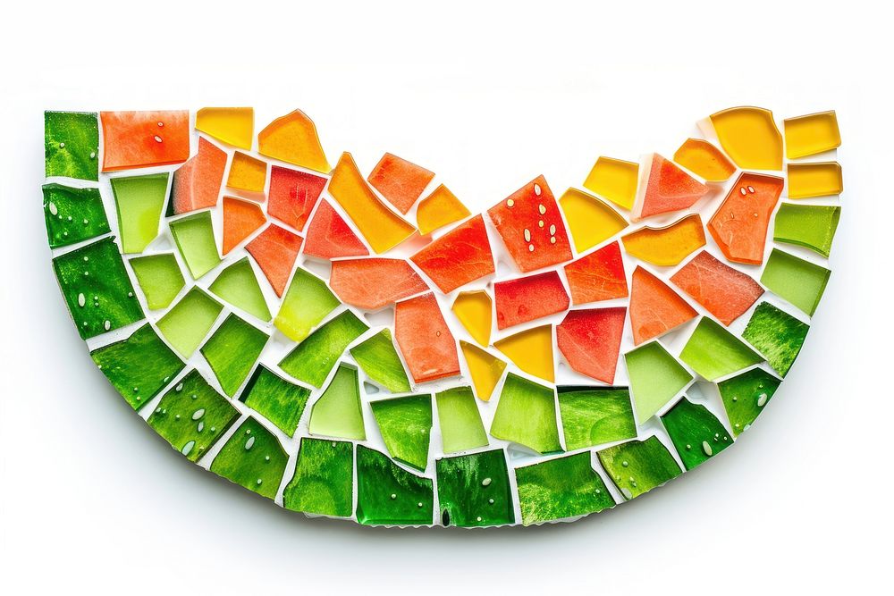 Mosaic tiles of melon backgrounds shape food.