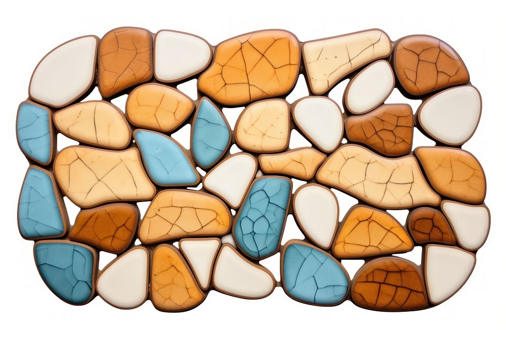 Mosaic tiles of biscuits backgrounds pebble shape.