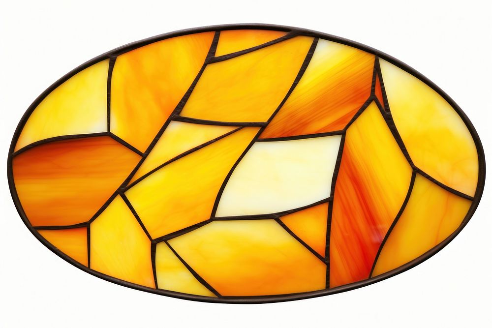 Mosaic tiles of mango shape glass white background.