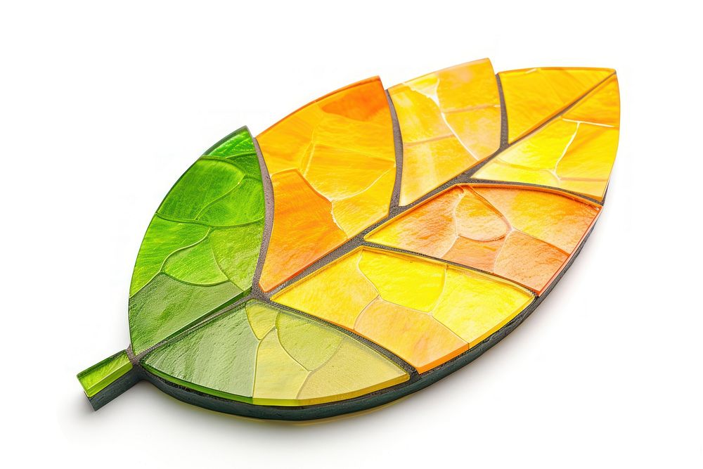 Mosaic tiles of mango shape plant leaf.